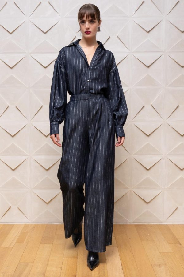 Metallic Striped Pants