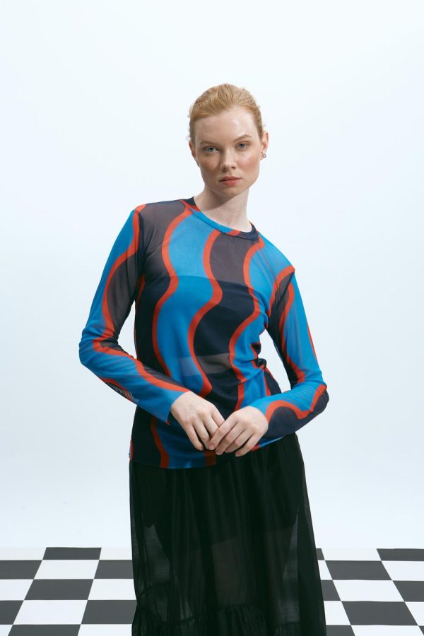 The Blue Mesh Top